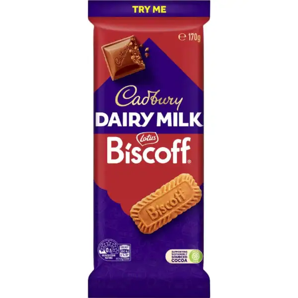 Cadbury Dairy Milk Biscoff Chocolate Block 170g