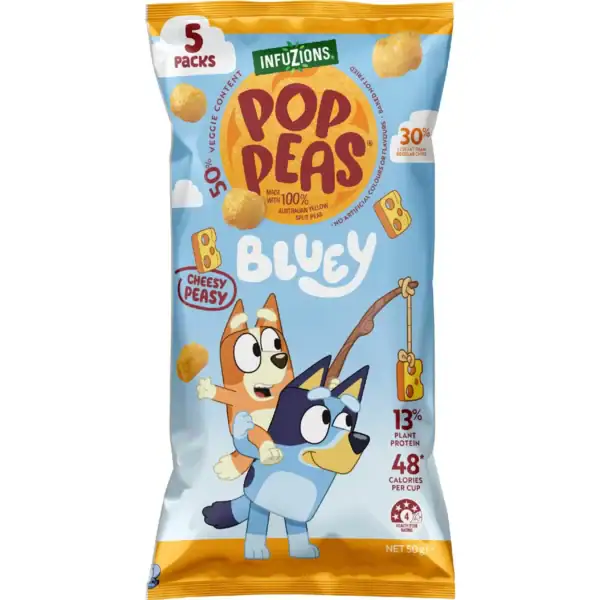 Infuzions Bluey Cheesy Peasy Poppeas 10g x 5 pack
