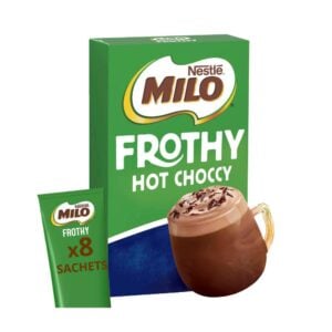 Milo Frothy Instant Hot Chocolate Sachets 8 Pack 136g