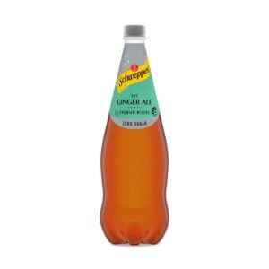 Schweppes Zero Sugar Classic Mixers Dry Ginger Ale Soft Drink Bottle 1.1L