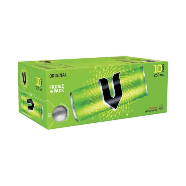 V Energy Drink Green 10x250ml 10 Pack