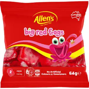 Allen's Big Red Frogs Lollies 64g