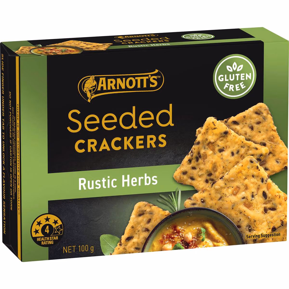 Arnott's Seeded Crackers Rustic Herbs 100g
