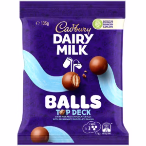Cadbury Dairy Milk Balls Top Deck Chocolate Snack & Share Bag 135g