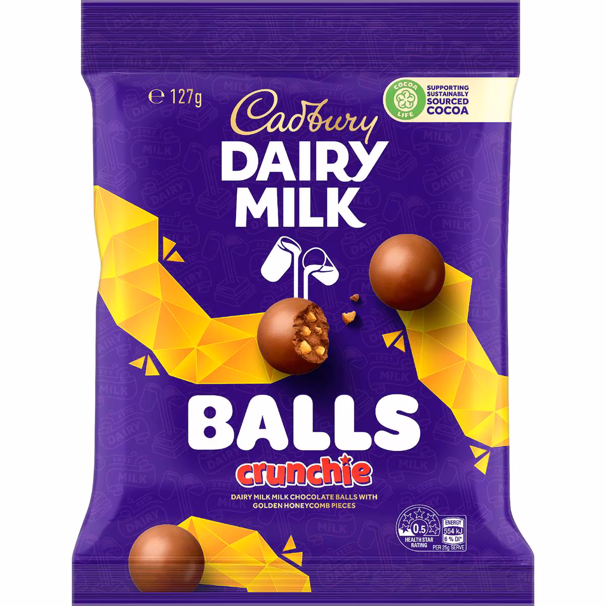 Cadbury Dairy Milk Chocolate Balls Crunchie 127g