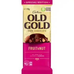 Cadbury Old Gold Fruit & Nut Dark Chocolate Block 170g