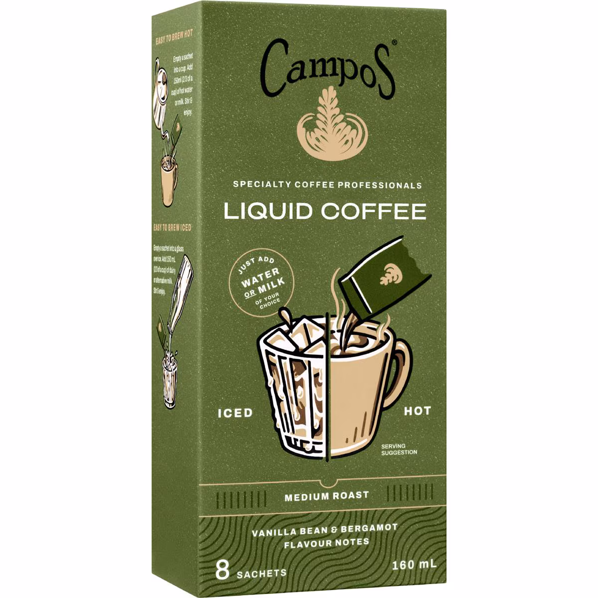 Campos Liquid Coffee Sachets 8 pack