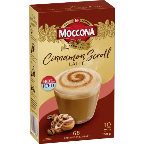 Moccona Coffee Sachets Cinnamon Scroll Latte 10 pack