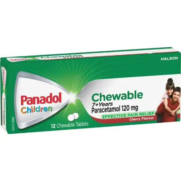 Panadol Children 7+ Years Chewable Tablet Pain Relief 12 pack