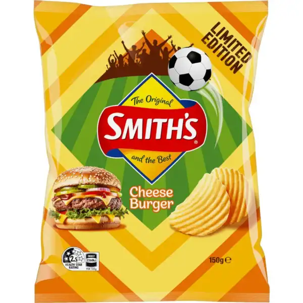 Smith's Crinkle Cut Potato Chips Cheese Burger 150g