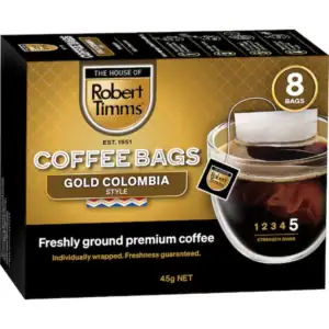 Robert Timms Gold Colombia Coffee Bags 8 pack