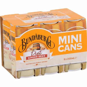 Bundaberg Diet Ginger Beer Mini Cans 200mL x 6 pack