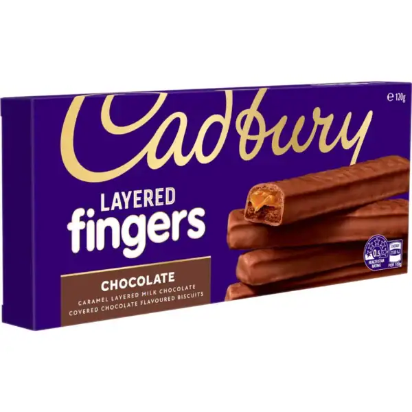 Cadbury Layered Fingers Biscuits Chocolate 120g