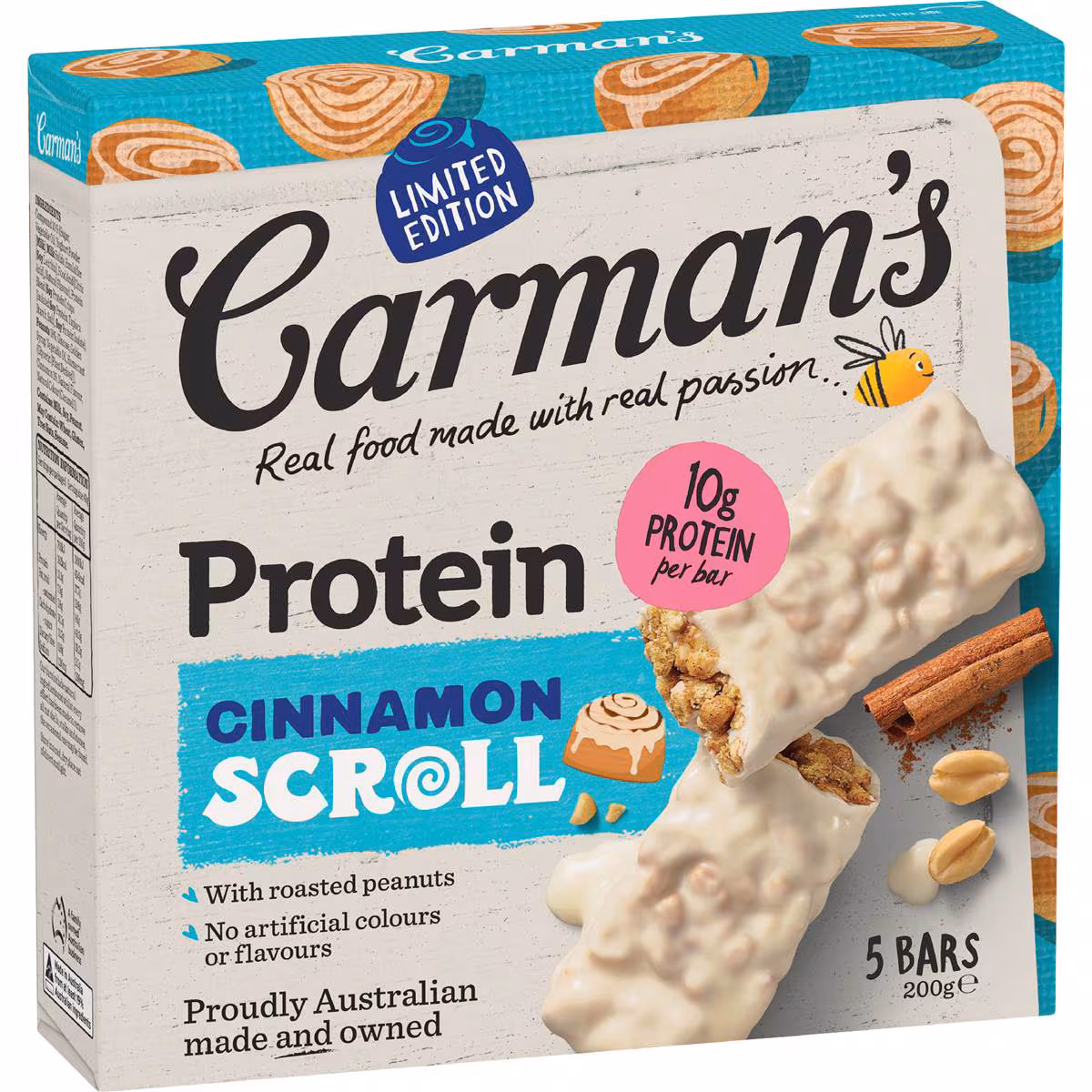 Carman's Protein Bar Cinnamon Scroll 5 pack