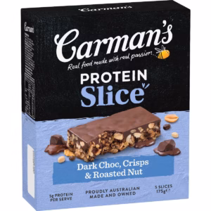 Carman's Protein Slice Bar Dark Choc Crisp & Roasted Nut 5 pack
