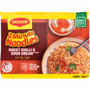 Maggi 2 Minute Noodles Sweet Chilli & Sour Cream 345g 5 pack