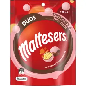 Maltesers Duos Strawberry & Milk Choc Share Bag 120g