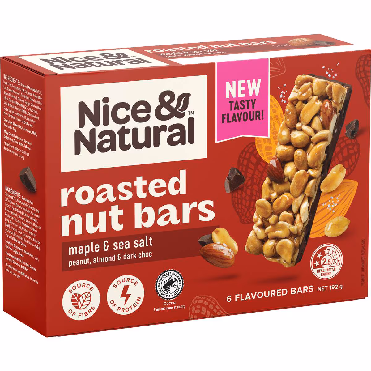 Nice & Natural Roasted Nut Bar Maple & Sea Salt 6 pack