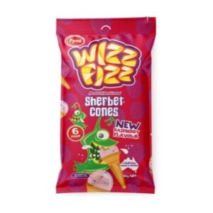 Wizz Fizz Raspberry Sherbet Cones 6pk