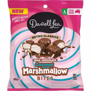 Darrell Lea Coconut Marshmallow Bites Milk Chocolate 120g