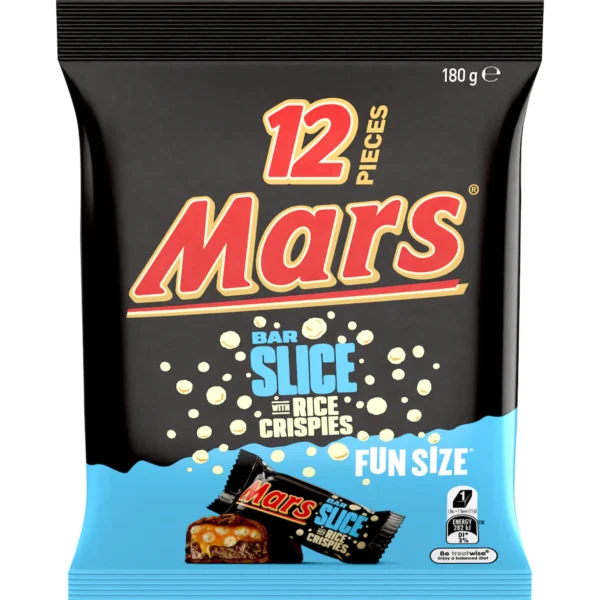 Mars Bar Slice With Rice Crispsies Fun Size Bars 180g 12 pack