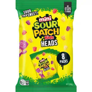 Sour Patch Kids Heads Lollies Mini Bags 160g 8 pack