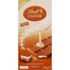 Lindt Lindor Tiramisu Chocolate Block 100g **Best Before July 2026**