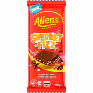 Allens Sherbet Fizz Milk Choc Bar 170g