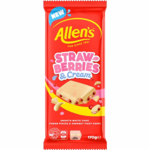 Allen's Strawberries & Cream White Choc Block 170g