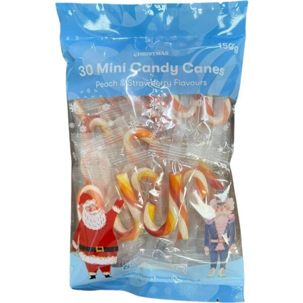 Christmas Candy Canes 30 Pack Peach Strawberry