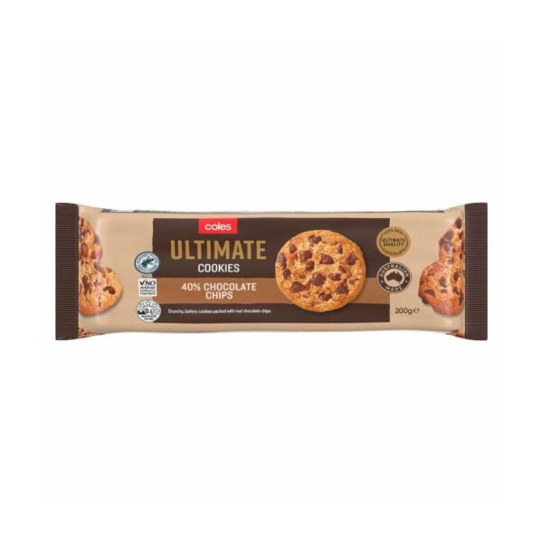 Coles Ultimate 40% Choc Chip Cookies 200g