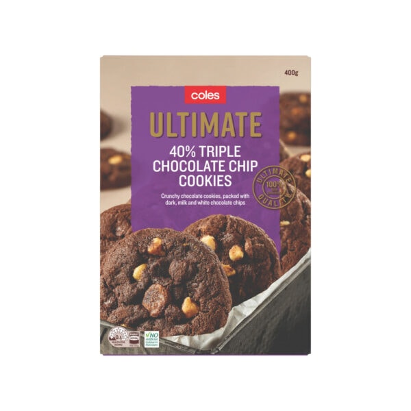 Coles Ultimate 40% Triple Chocolate Chip Cookie 400g