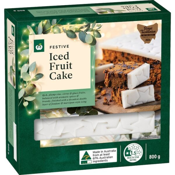 Festive Iced Fruit Cake 800g