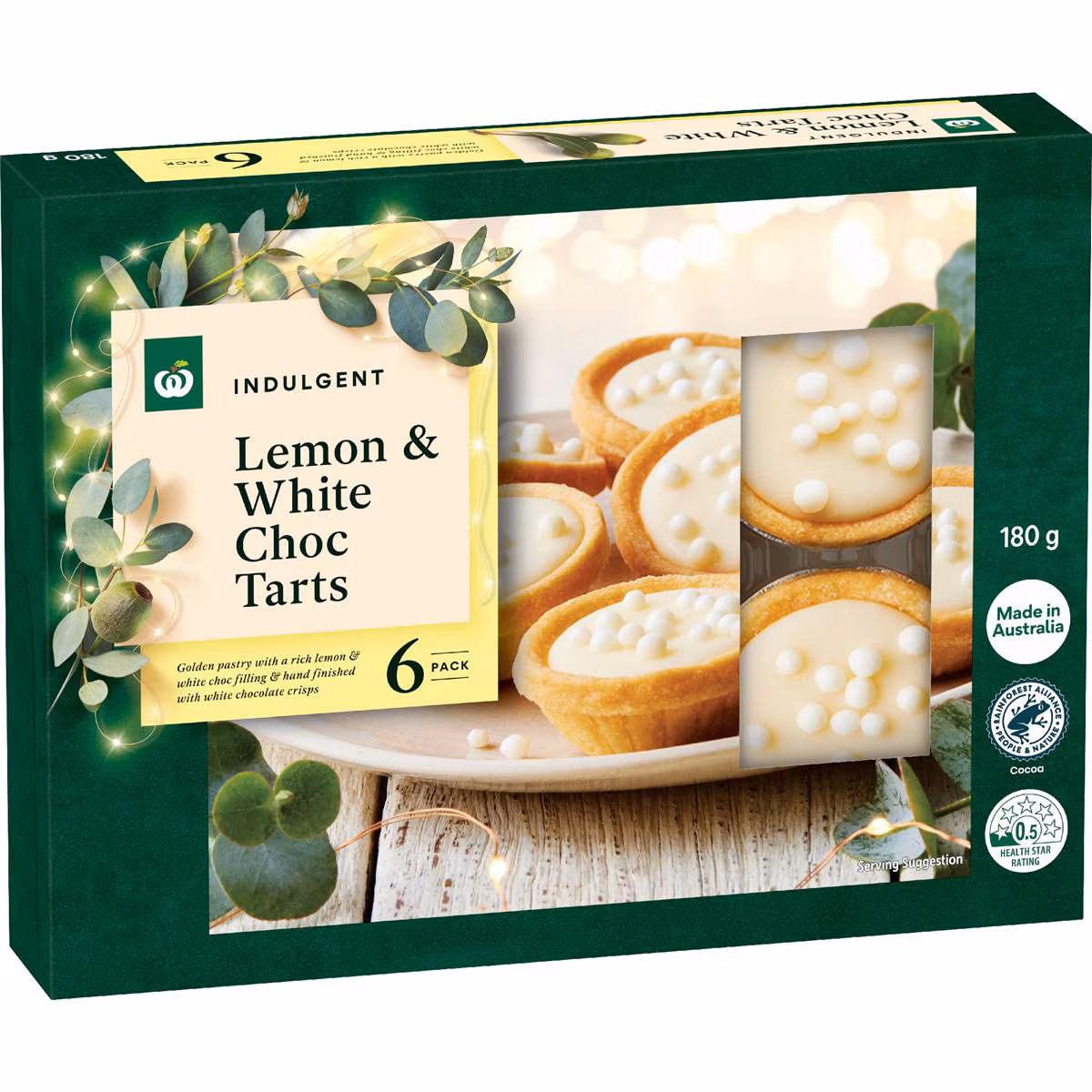 Woolworths Lemon & White Chocolate Tarts 6 pack