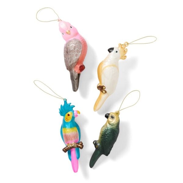 Christmas Australian Birds Ornaments 4 Pack