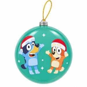 Bluey and Bingo Santa Hat Bauble - Green