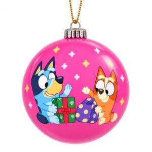 Bluey and Bingo Christmas Present Bauble - Pink