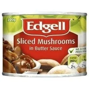 edgell sliced mushrooms in butter sauce 220g