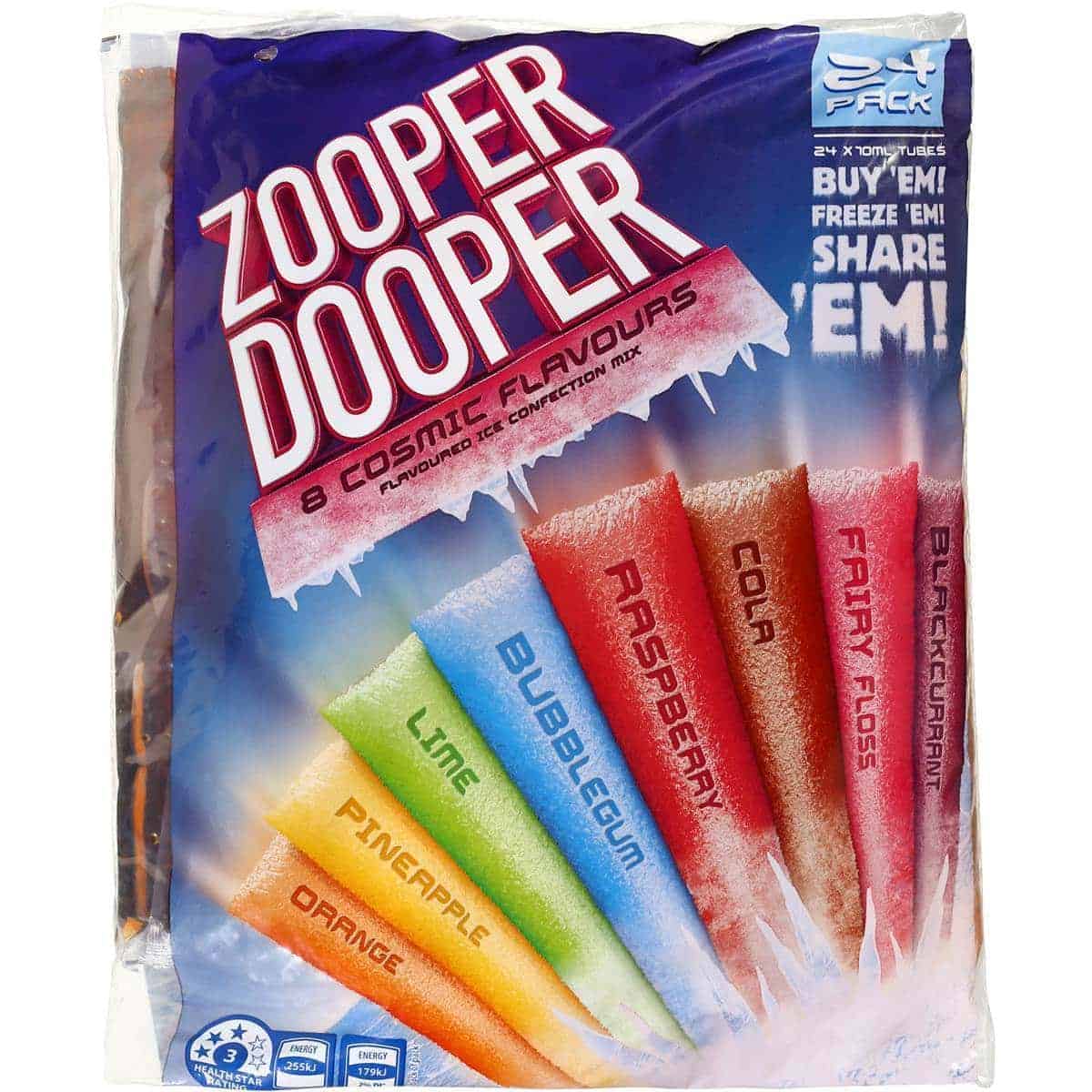 Buy Zooper Dooper Ice Blocks 8 Cosmic Flavours 24 Pack **Best Before ...