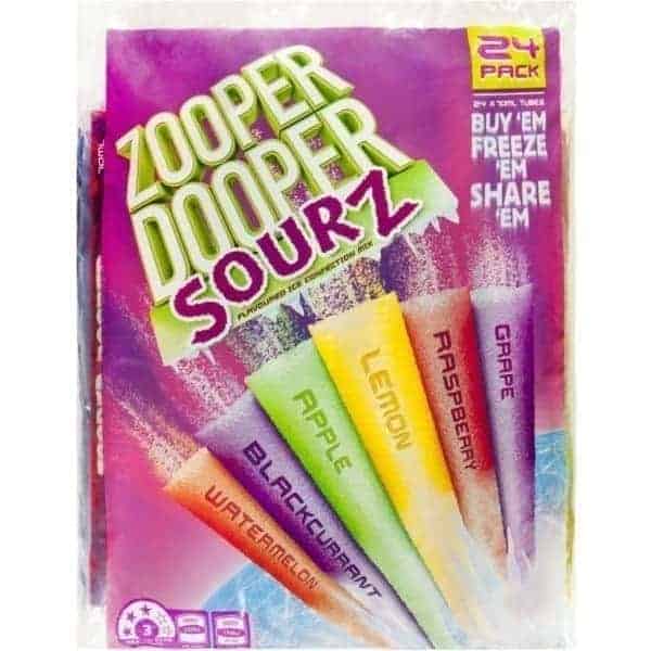 zooper dooper ice blocks sourz 24 pack